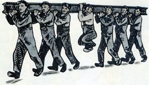 Konstantin Rotov: False Shock Worker at the Work Site (1932)